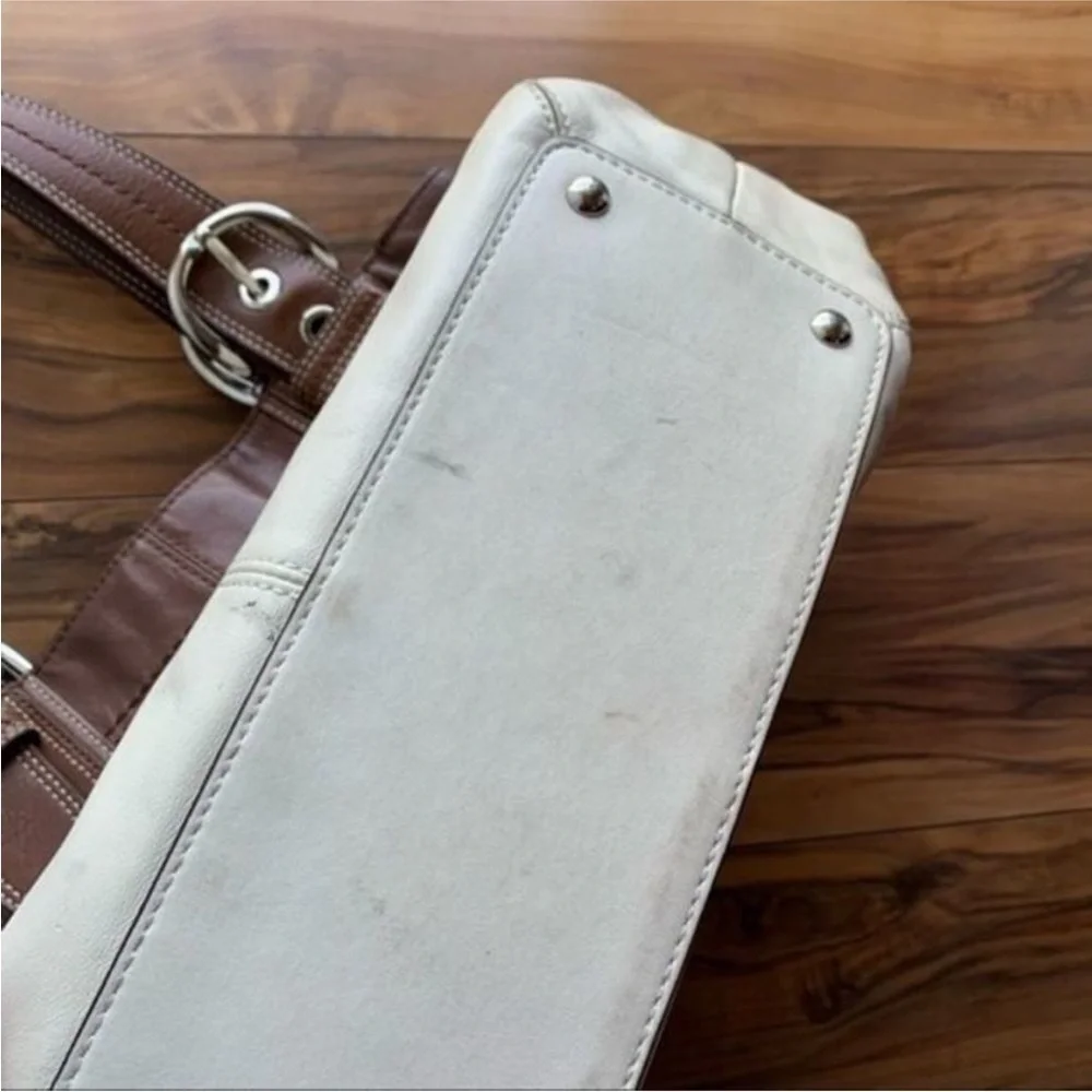 Coach Brown and Cream SoHo Leather Tote Bag - Picture 5 of 11